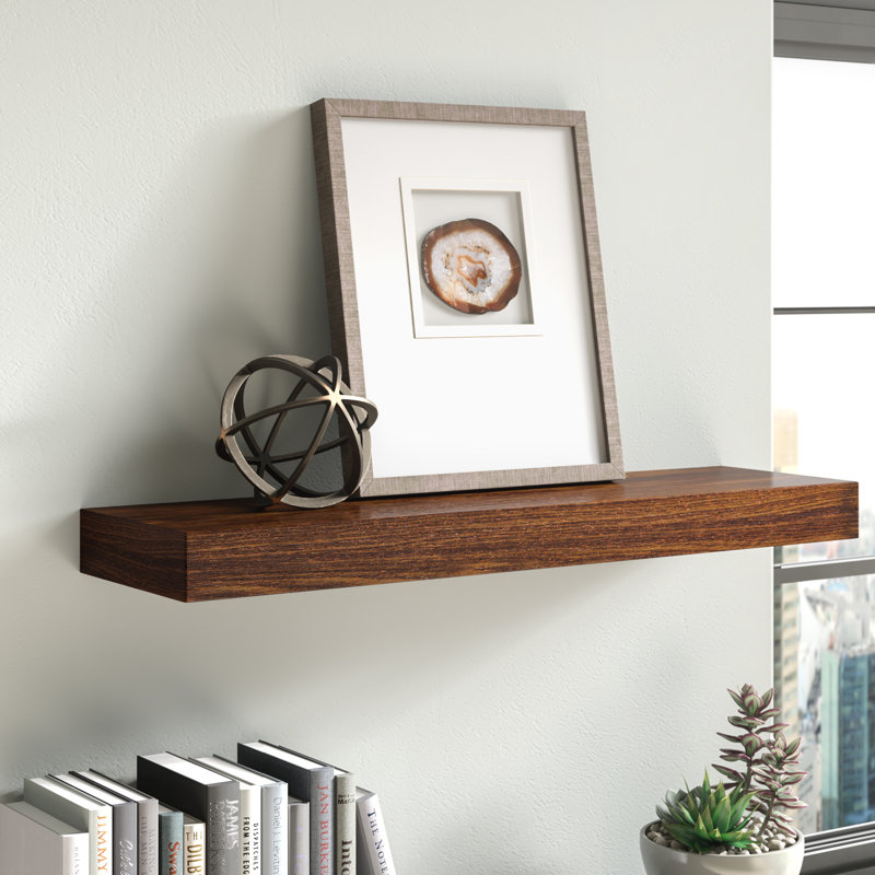 Gracie Oaks Evstati Pine Solid Wood Floating Shelf & Reviews Wayfair